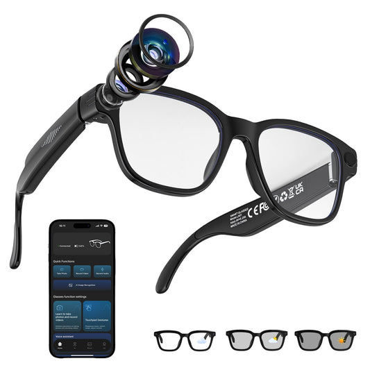 AI Smart Brille mit Kamera – 8 MP, Bluetooth & Sprachassistent