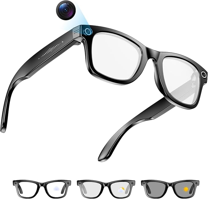 AI Smart Brille mit Kamera – 8 MP, Bluetooth & Sprachassistent
